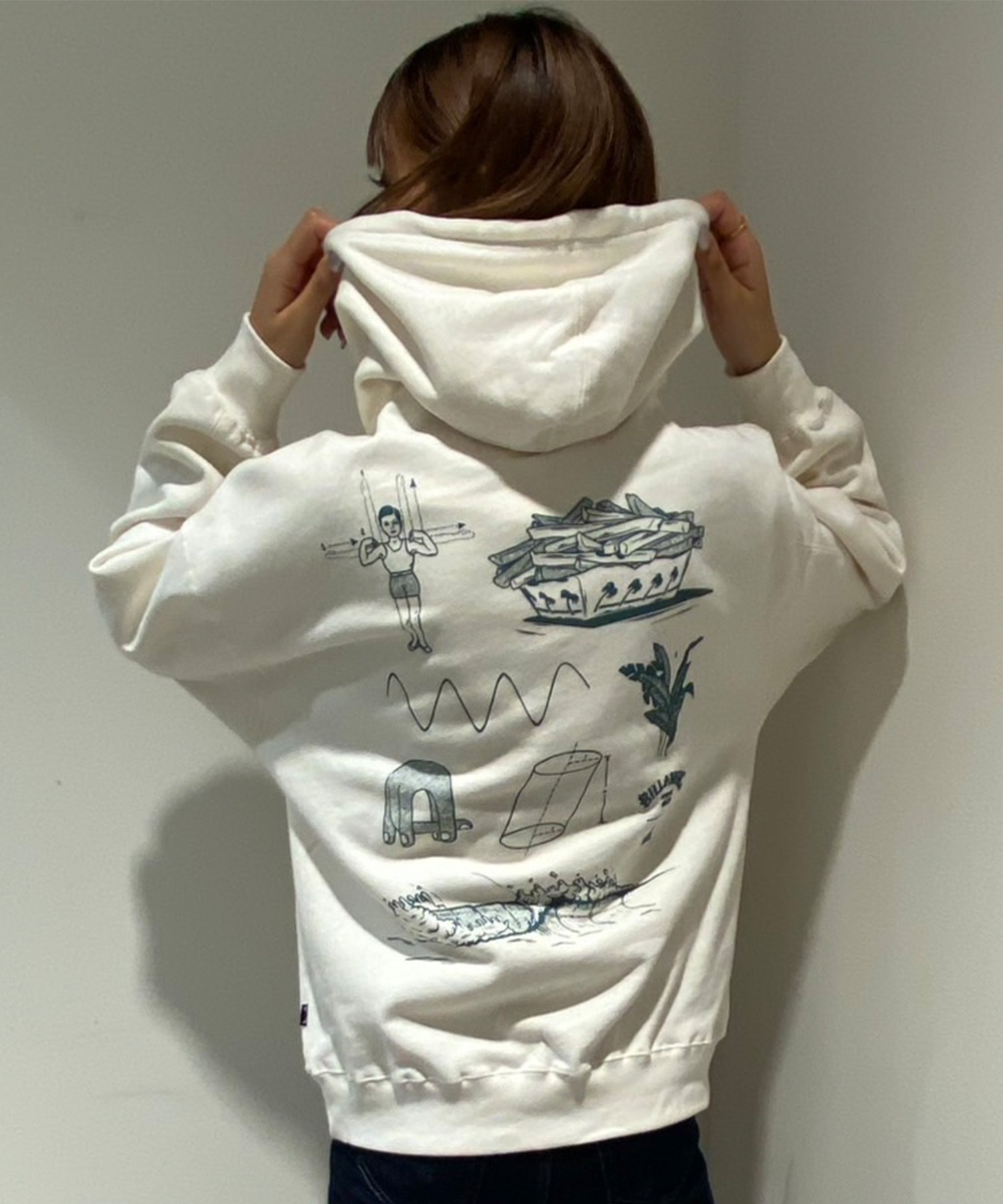 BILLABONG ビラボン パーカー プルオーバー レディース スウェット フーディー バックプリント 裏毛 BF013-013(OFW-M)