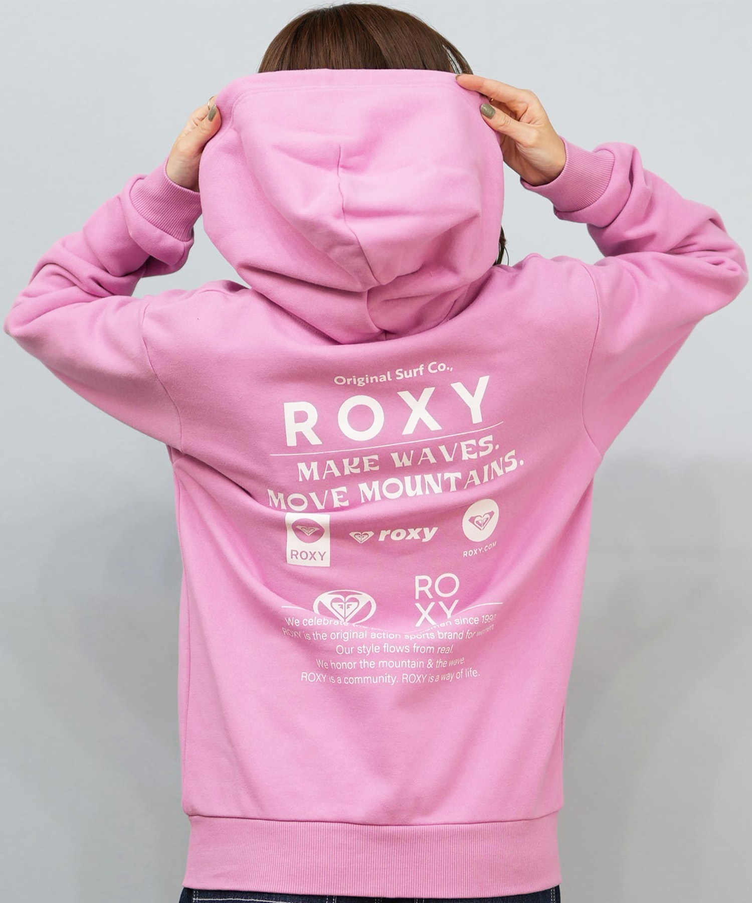 ROXY ロキシー ジップアップ パーカー レディース バックプリント ロゴ HISTORICAL LOGO ZIP HOODIE RZP254027(BLK-M)