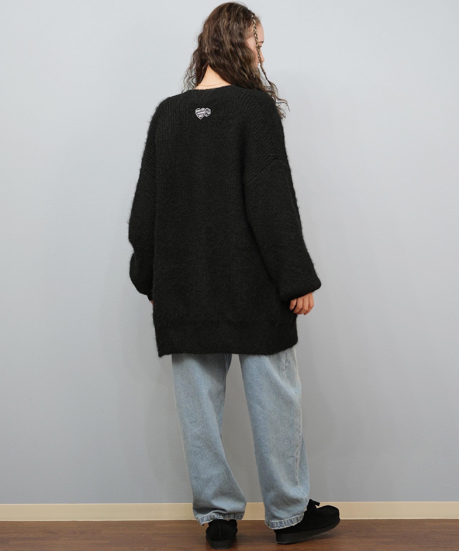ROXY ロキシー ニット セーター カーディガン レディース ロング シンプル ロゴ MY HEART ウィメンズ カーディガン RSR254602T(BLK-M)