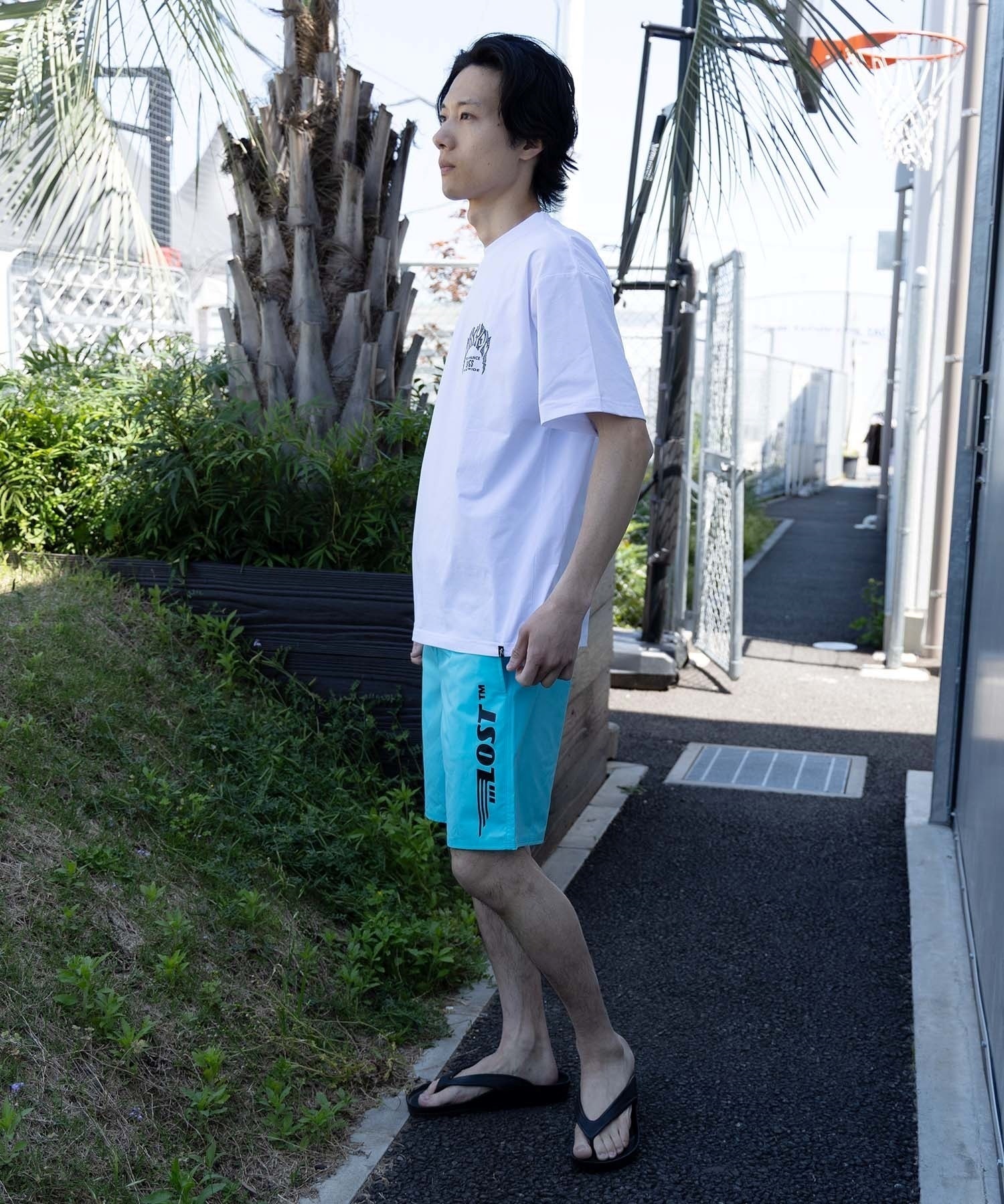 LOST ロスト 水着 海パン トランクス サーフパンツ メンズ ボードショーツ 水 陸両用 L25S-4105 ムラサキスポーツ限定(WHT-28inch)