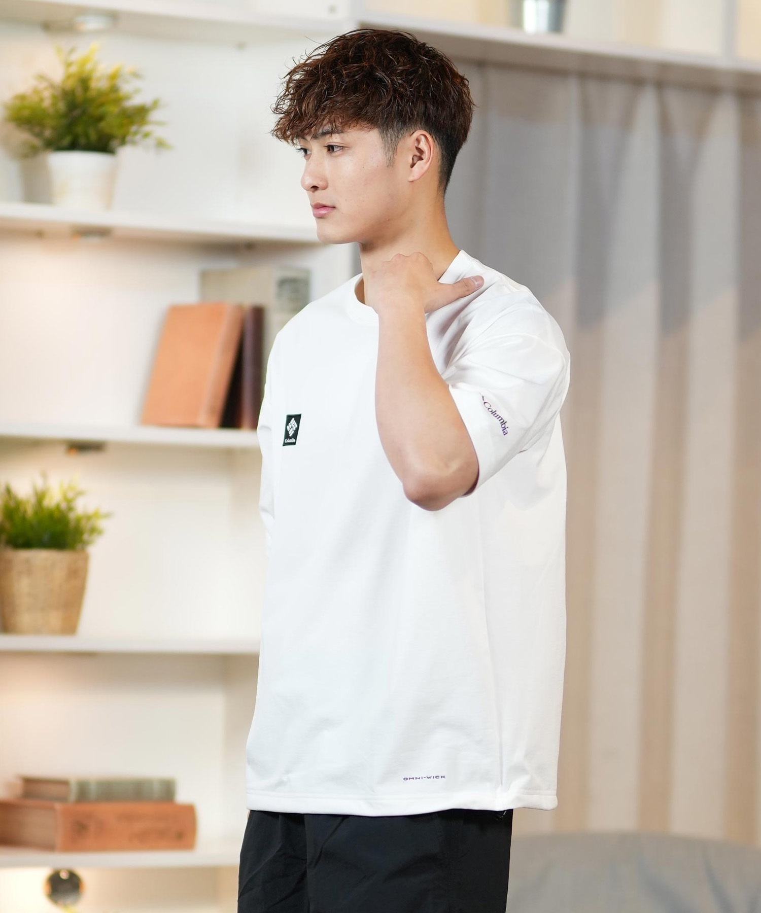 columbia コロンビア 半袖 Tシャツ メンズ 水陸両用 ユーティリティ UVケア PM0684 ムラサキスポーツ限定(100-S)