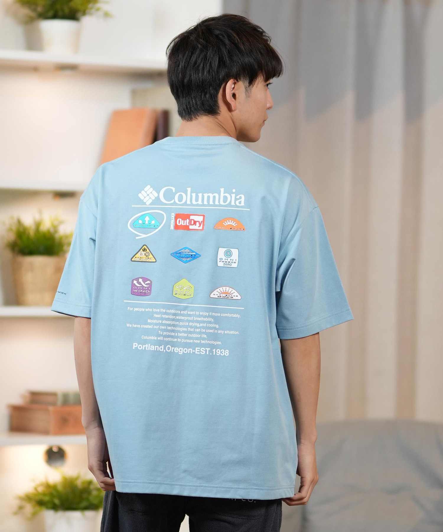 columbia コロンビア 半袖 Tシャツ メンズ バックプリント 吸湿速乾 PM0785 ムラサキスポーツ限定(10-M)