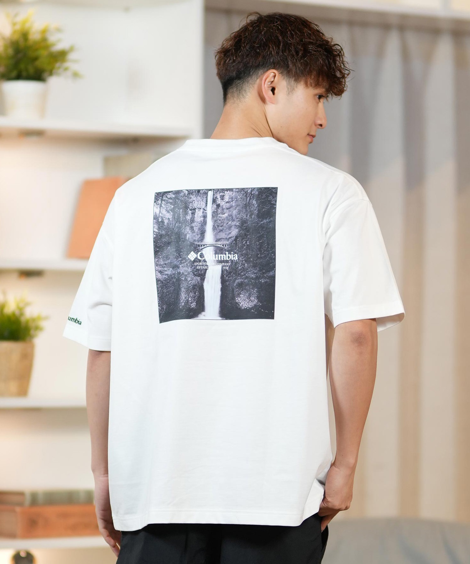 Columbia コロンビア 半袖 Tシャツ メンズ オーバーサイズTシャツ UVケア バックプリント PM4502 ムラサキスポーツ限定(100-S)