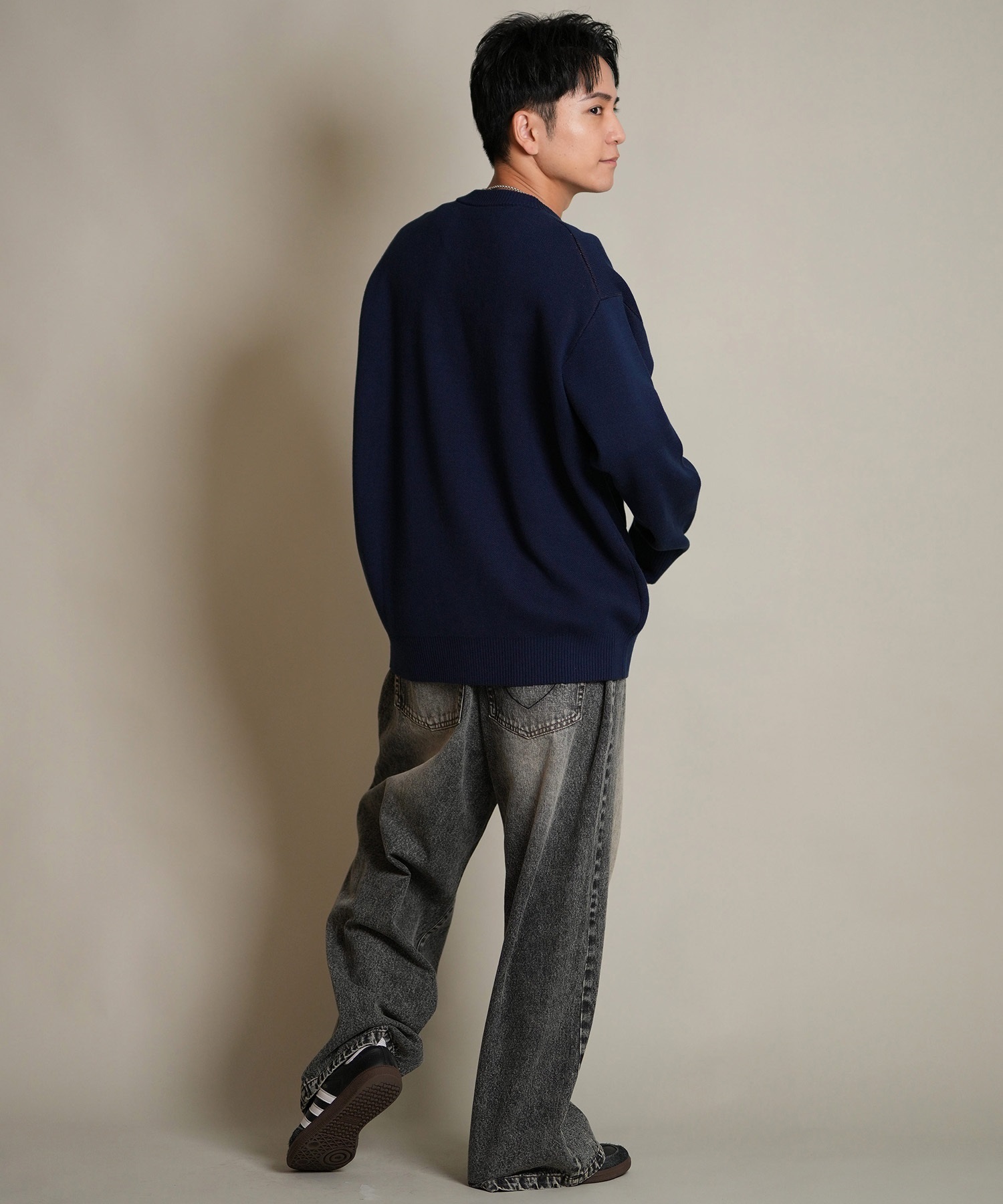 THRASHER スラッシャー ロングパンツ メンズ デニム パンツ Gパン 古着風 ウォッシュ加工 ダメージ加工 ヴィンテージ加工 254TH1LP140(BLK-M)