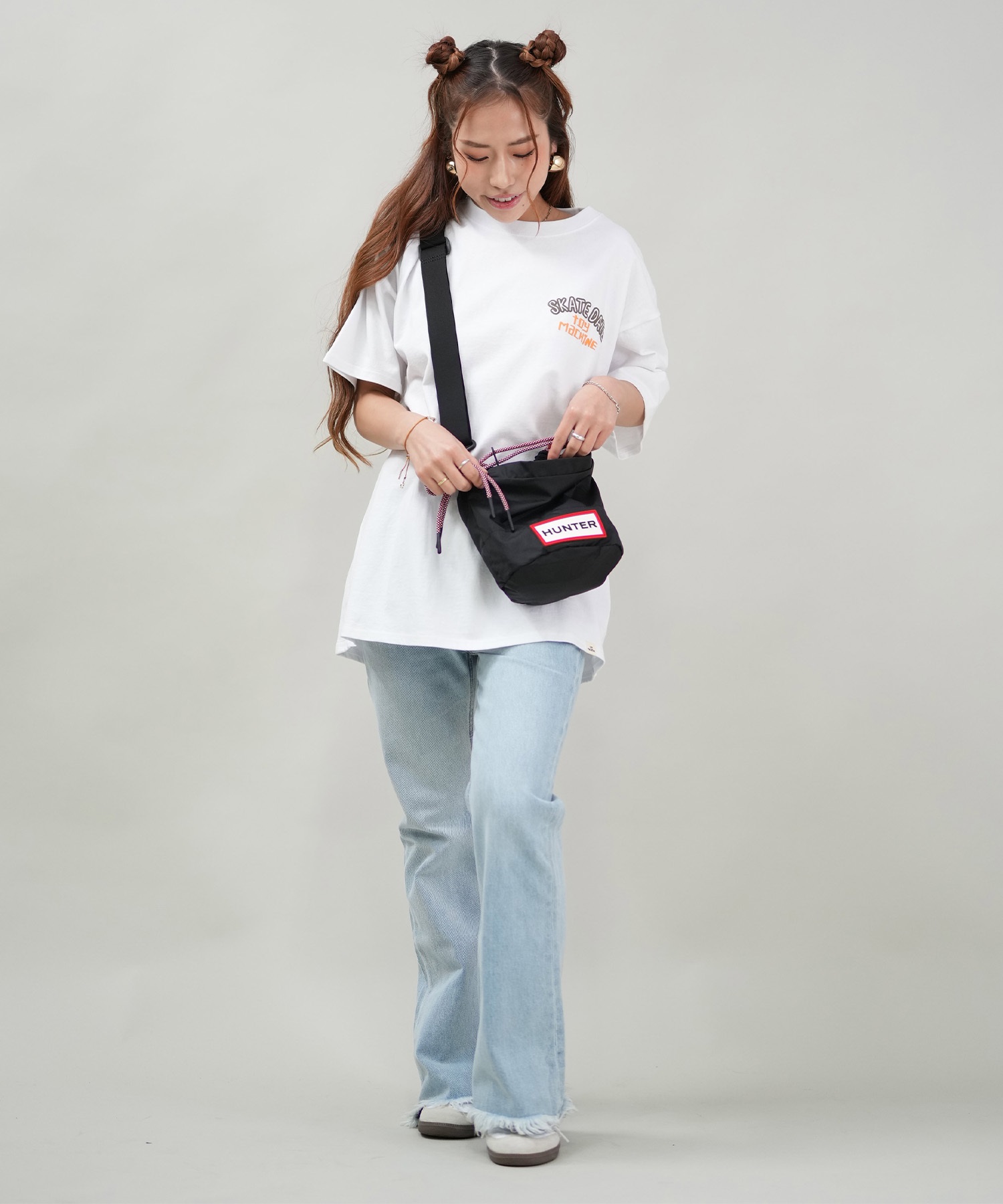 TOY MACHINE トイマシーン 半袖 Tシャツ レディース バックプリント オーバーサイズ MTMSFST15 ムラサキスポーツ限定(WHITE-M)