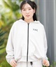 X-girl SPORTS エックスガールスポーツ ジップアップ パーカー レディース クロップド丈 ショート丈 ロゴ セットアップ対応 155253012001(BK-M)