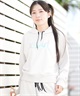 X-girl SPORTS エックスガールスポーツ プルオーバー パーカー レディース クロップド丈 ショート丈 ロゴ 155253012002(BK-M)