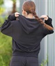 X-girl SPORTS エックスガールスポーツ プルオーバー パーカー レディース クロップド丈 ショート丈 ロゴ 155253012002(BK-M)