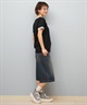 X-girl エックスガール 半袖 Tシャツ レディース リンガーシャツ フロントロゴ LOGO S S RINGER CLASSIC TEE 105251011031(BLACK-S)