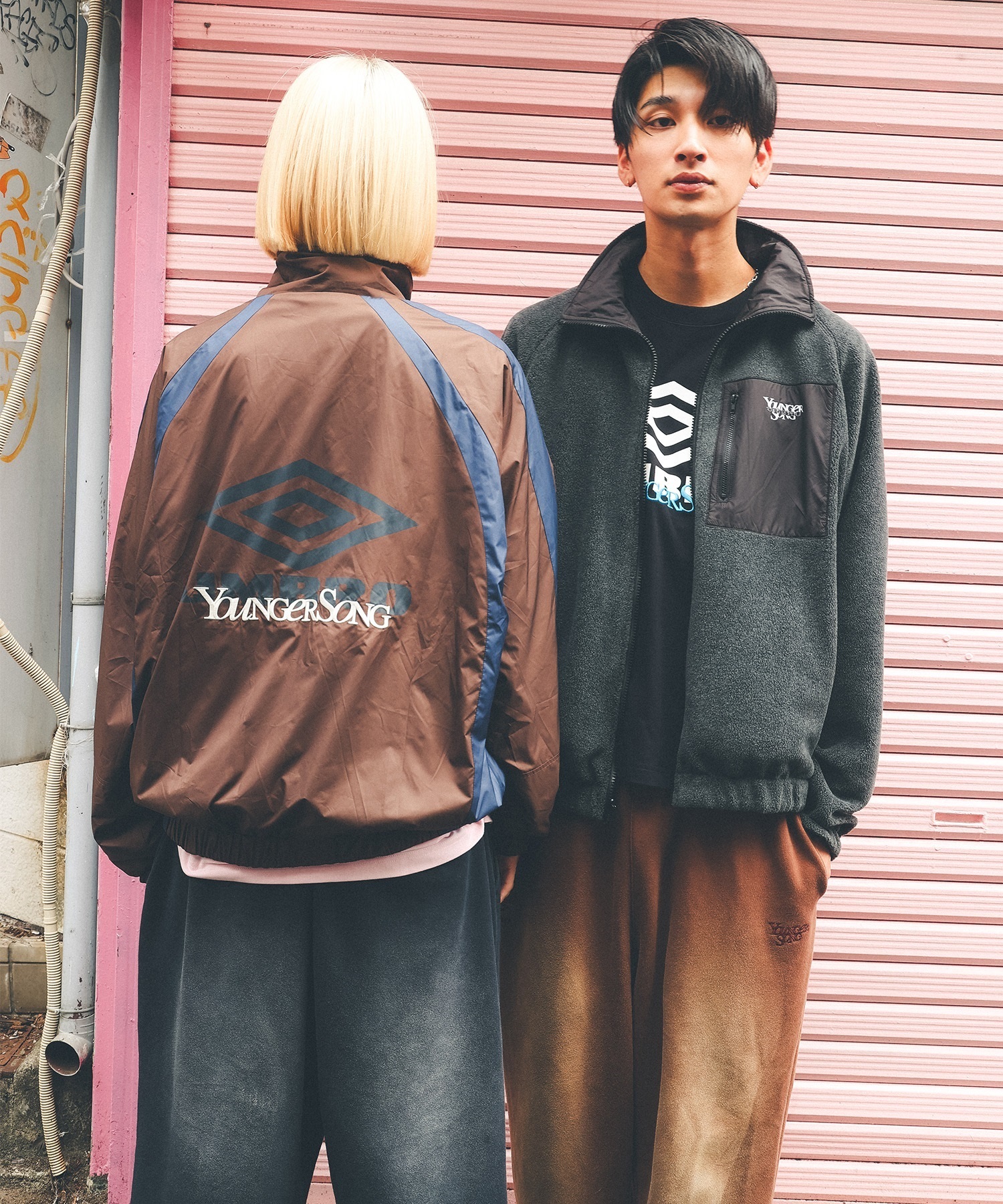UMBRO アンブロ × Younger Song ヤンガーソング コラボ スウェットパンツ ロングパンツ MD27-LPT05 ムラサキスポーツ限定(BLACK-M)