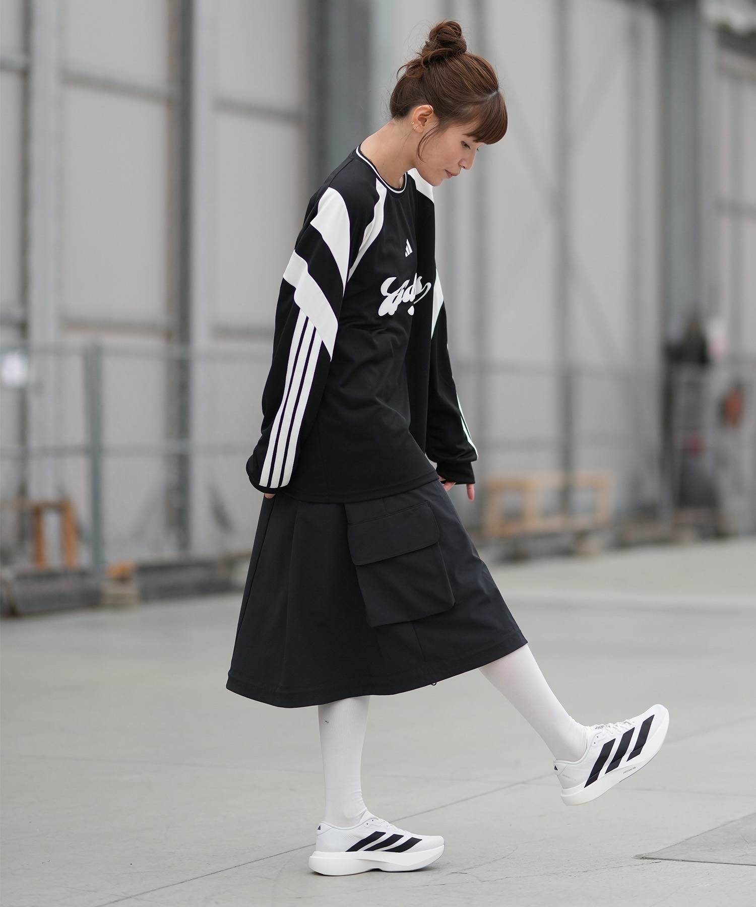 adidas アディダス アディゼロ エボ エスエル ウーブン JR4736 シューズ スニーカー ライフスタイル レディース(WT/BK-23.0cm)