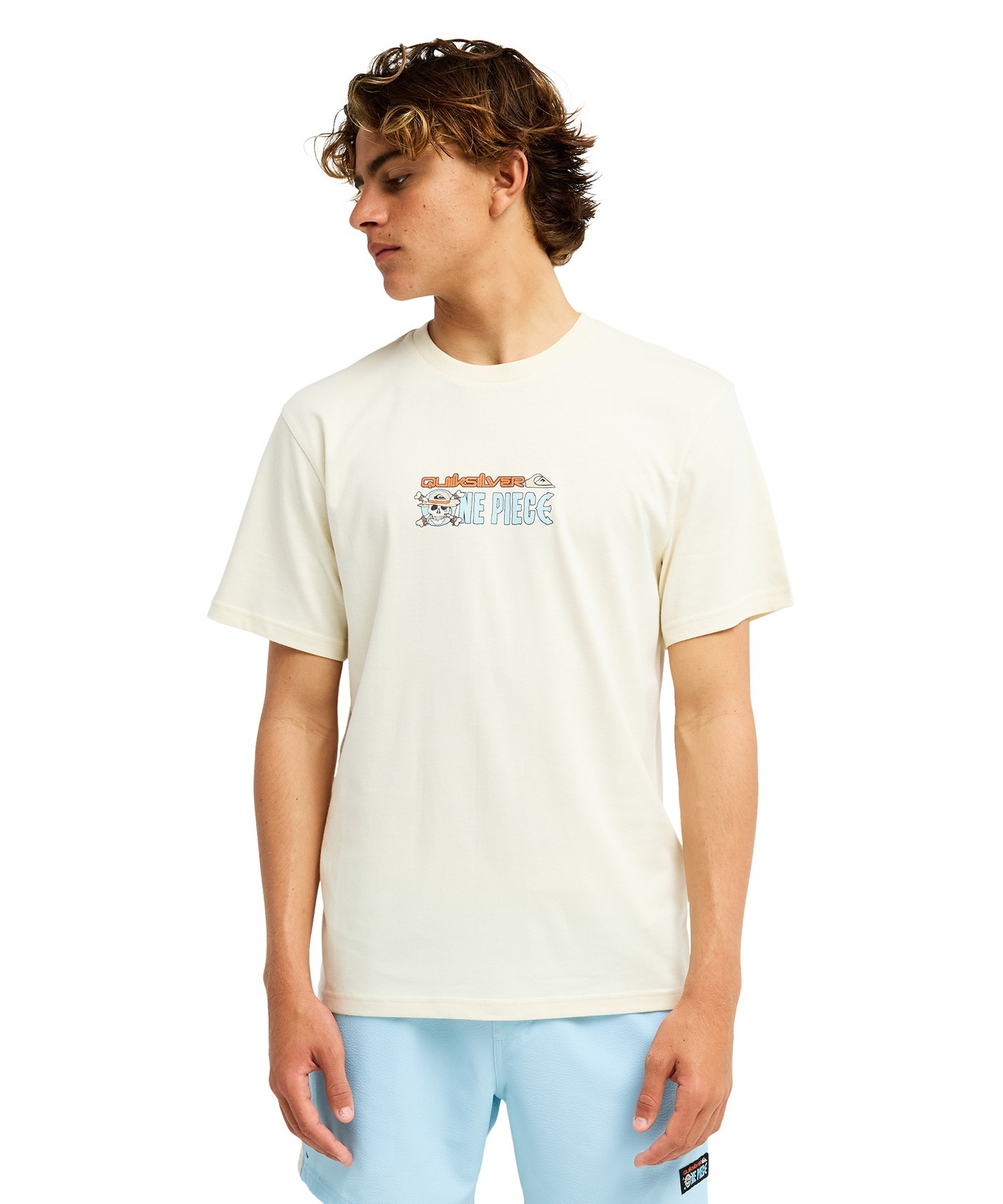QUIKSILVER クイックシルバー 半袖 Tシャツ メンズ コラボ ONE PIECE X QUIKSILVER PIRATES ISLAND SS EQYZT08508(BWT-S)
