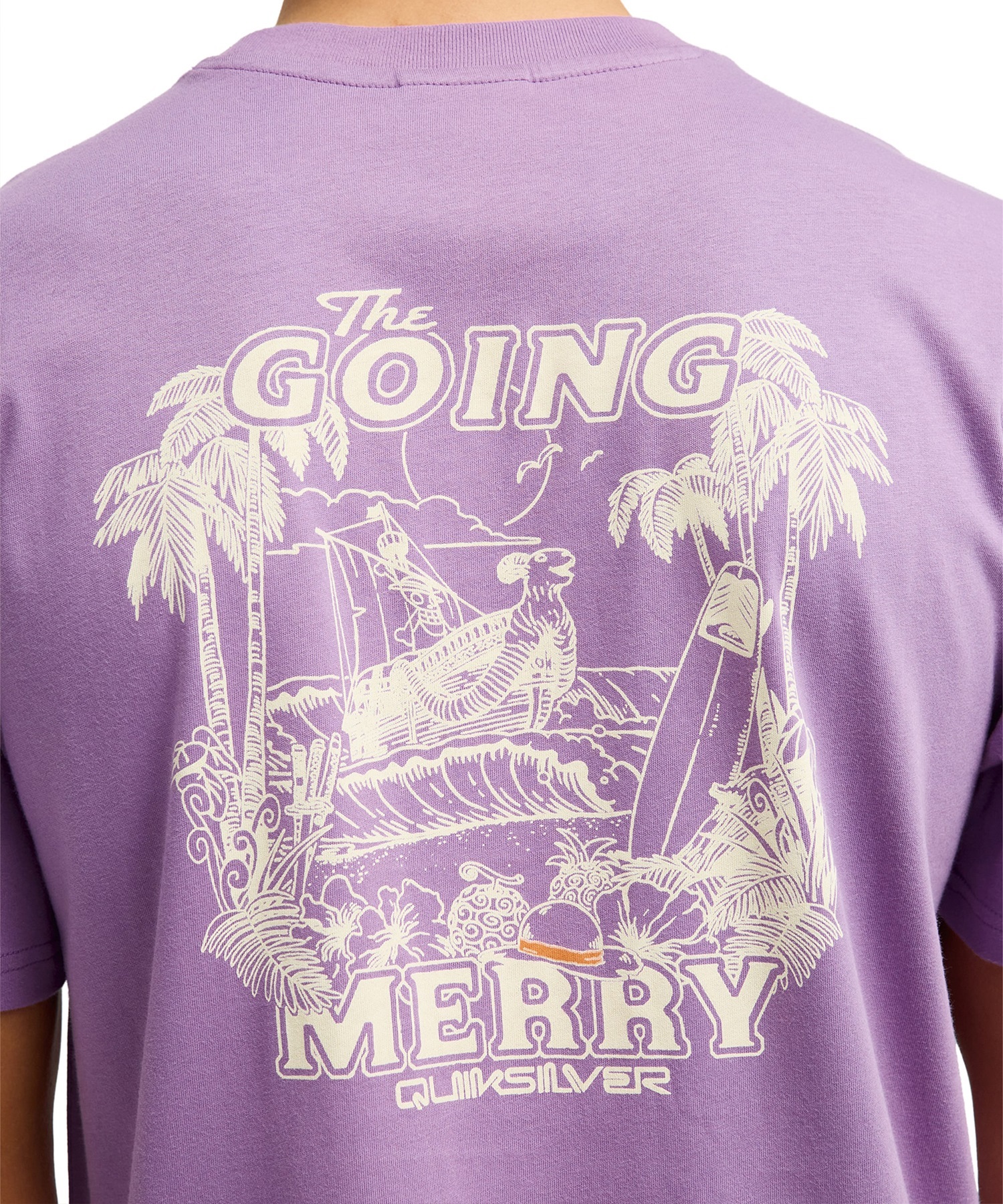 QUIKSILVER クイックシルバー  半袖 Tシャツ メンズ コラボ ONE PIECE X QUIKSILVER MERRY SS EQYZT08510(PLA0-S)