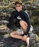 QUIKSILVER クイックシルバー 水着 ラッシュガード メンズ 長袖 Tシャツ ロンT UVカット 速乾 ストレッチ QLY261002(BLK1-M)