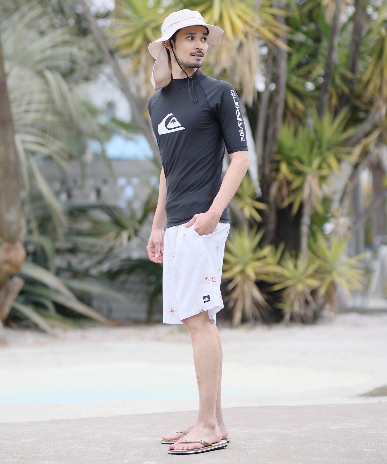 QUIKSILVER クイックシルバー 半袖 ラッシュガード メンズ ALL TIME SR QLY261006(BLK1-M)