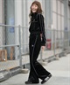 SANTACRUZ サンタクルーズ ロングパンツ レディース ベロア生地 セットアップ対応 502261531 ムラサキスポーツ限定(BLACK-M)