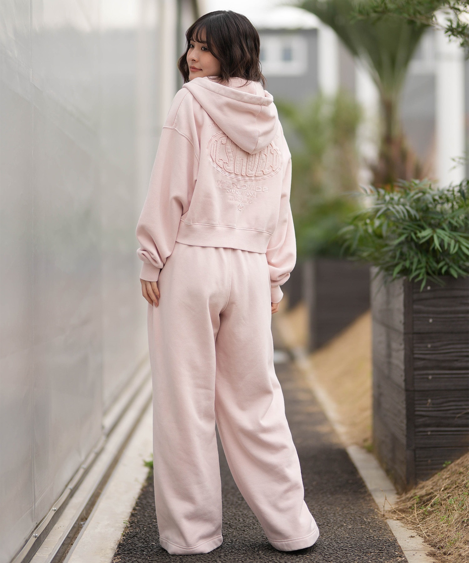 DC ディーシー ジップアップ パーカー レディース クロップド丈 ショート丈 26 WS HIDDEN SHORT Z LZH261309(BKS-M)