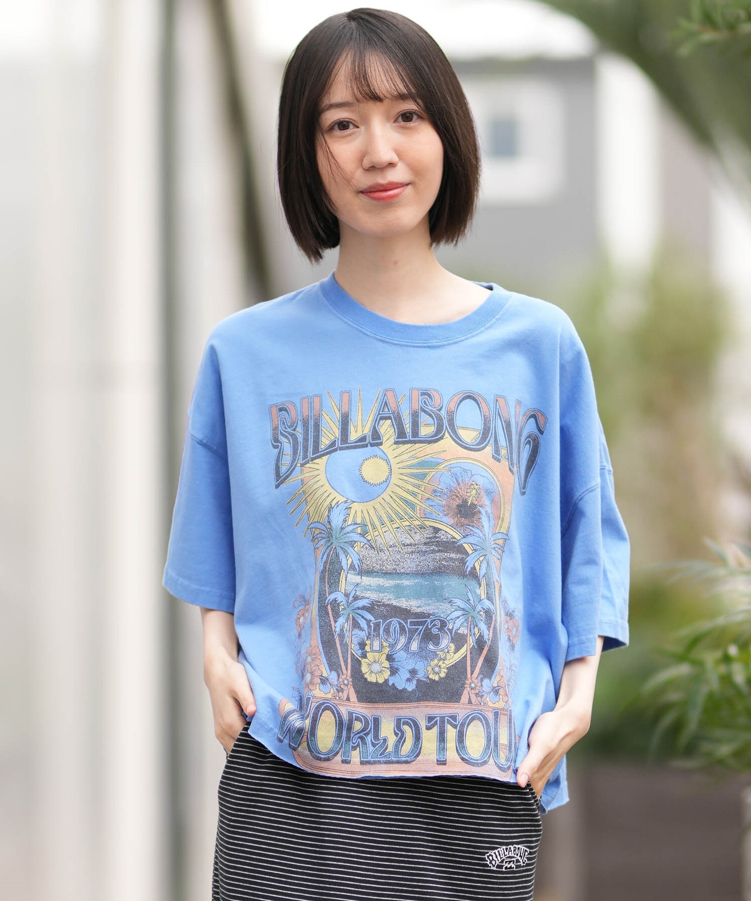 BILLABONG ビラボン 半袖 Tシャツ レディース GRAPHIC WIDE LOOSE CROP T BG013209(OFB-M)