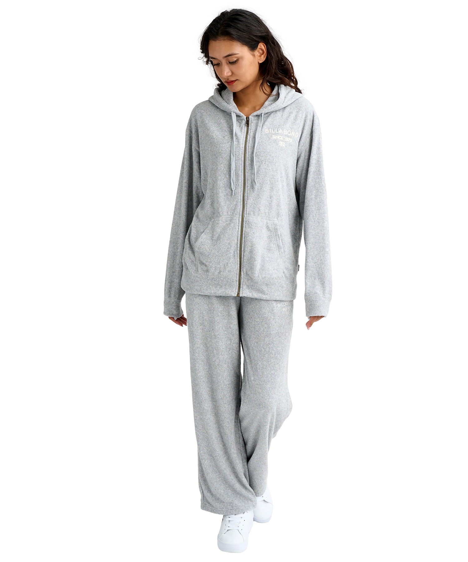 BILLABONG ビラボン ロングパンツ レディース パイル生地 セットアップ対応 BG013707(GRY-M)