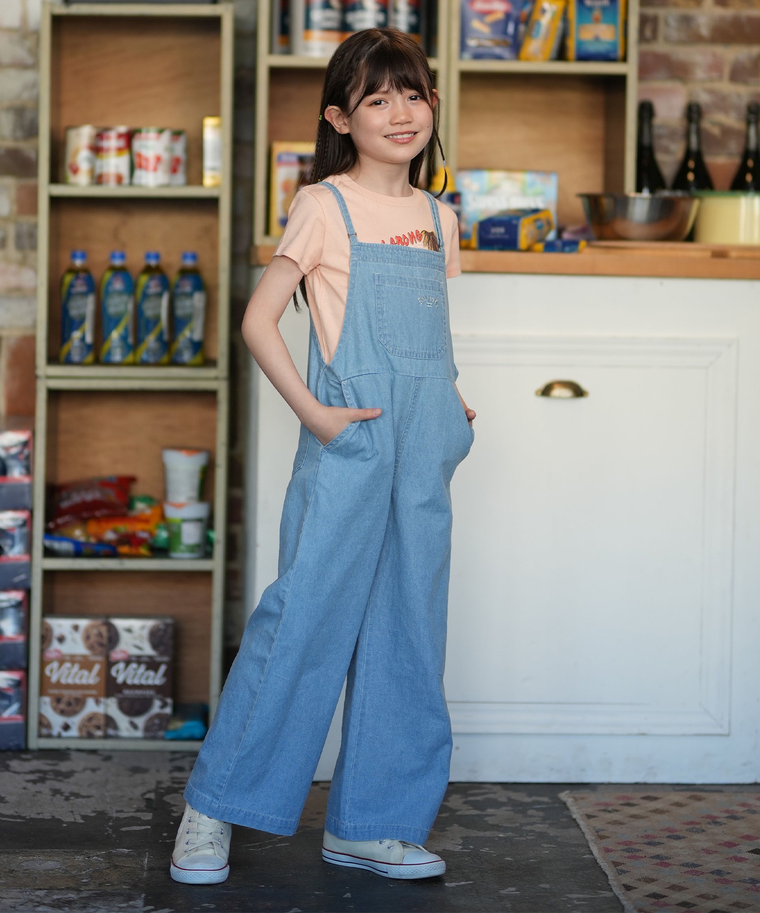 BILLABONG ビラボン オールインワン オーバーオール キッズ ジュニア 子供 女の子 WOVEN SALOPETTE BG015751(BLC-130cm)