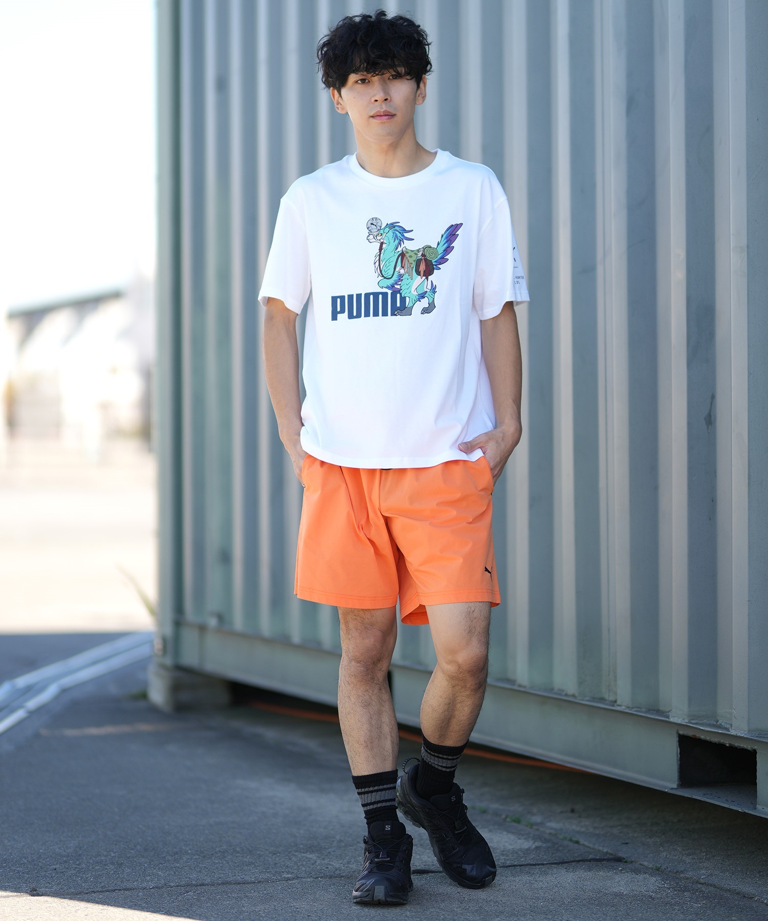 PUMA プーマ 半袖 Tシャツ メンズ モンスターハンターワイルズ コラボレーション 636486(01-M)