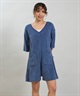 RIKKA FEMME リッカファム オールインワン ロンパース レディース パイル生地 ショート丈 吸水速乾 UVカット RF6S-1406(GRY-FREE)