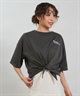 RIKKA FEMME リッカファム 半袖 Tシャツ レディース バックプリント 結びデザイン 吸水速乾 UVカット RF6S-2103(WHT-FREE)
