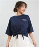 RIKKA FEMME リッカファム 半袖 Tシャツ レディース バックプリント 結びデザイン 吸水速乾 UVカット RF6S-2103(WHT-FREE)
