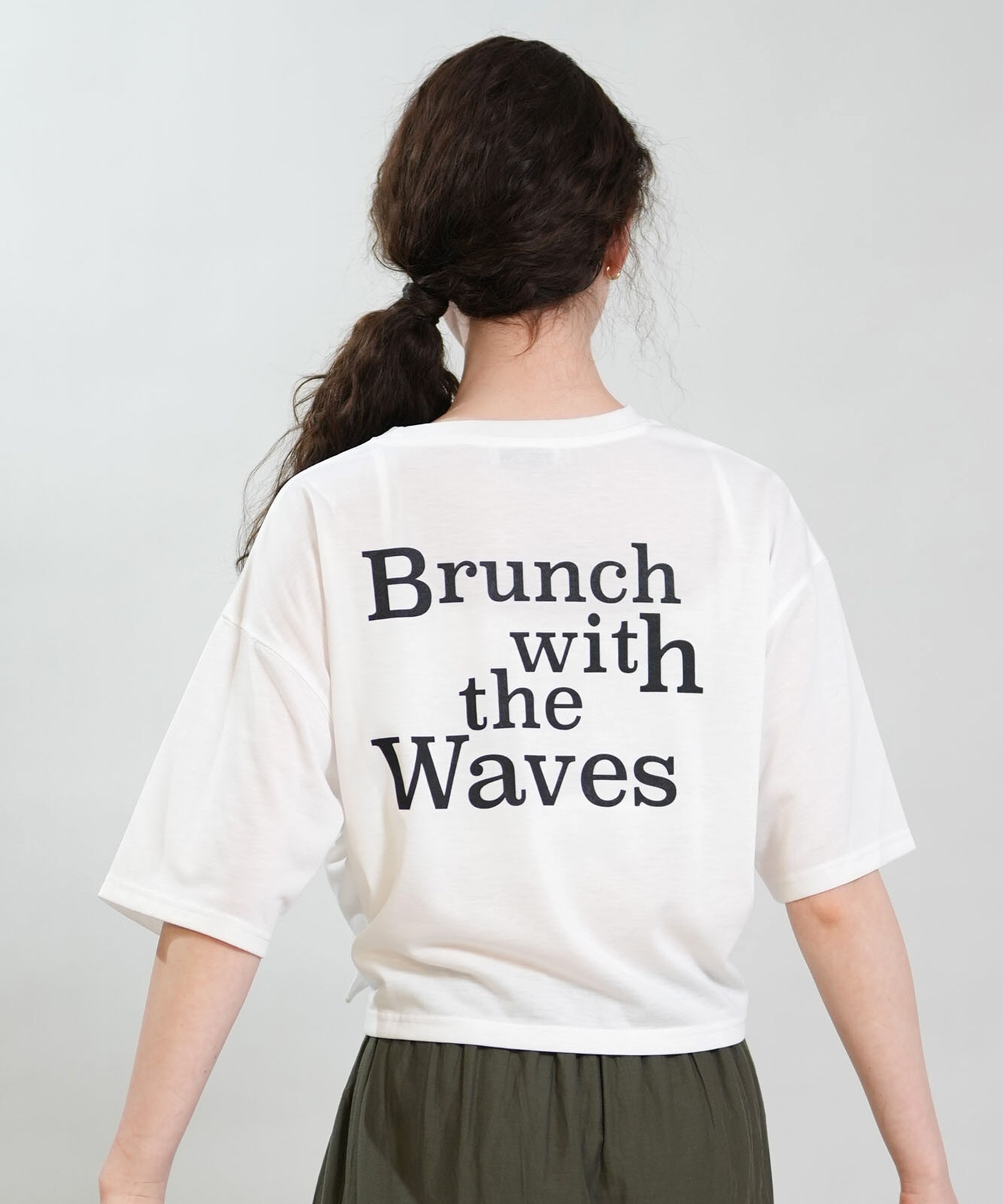 RIKKA FEMME リッカファム 半袖 Tシャツ レディース バックプリント 結びデザイン 吸水速乾 UVカット RF6S-2103(WHT-FREE)