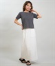 RIKKA FEMME リッカファム 半袖 Tシャツ レディース リブ フロント刺繍 RF6S-2104(WHT-SM)