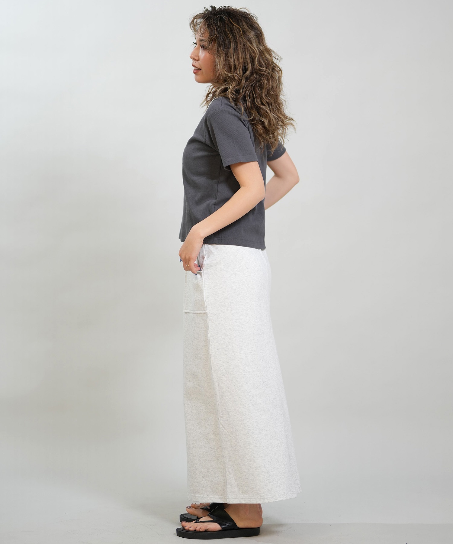 RIKKA FEMME リッカファム 半袖 Tシャツ レディース リブ フロント刺繍 RF6S-2104(WHT-SM)