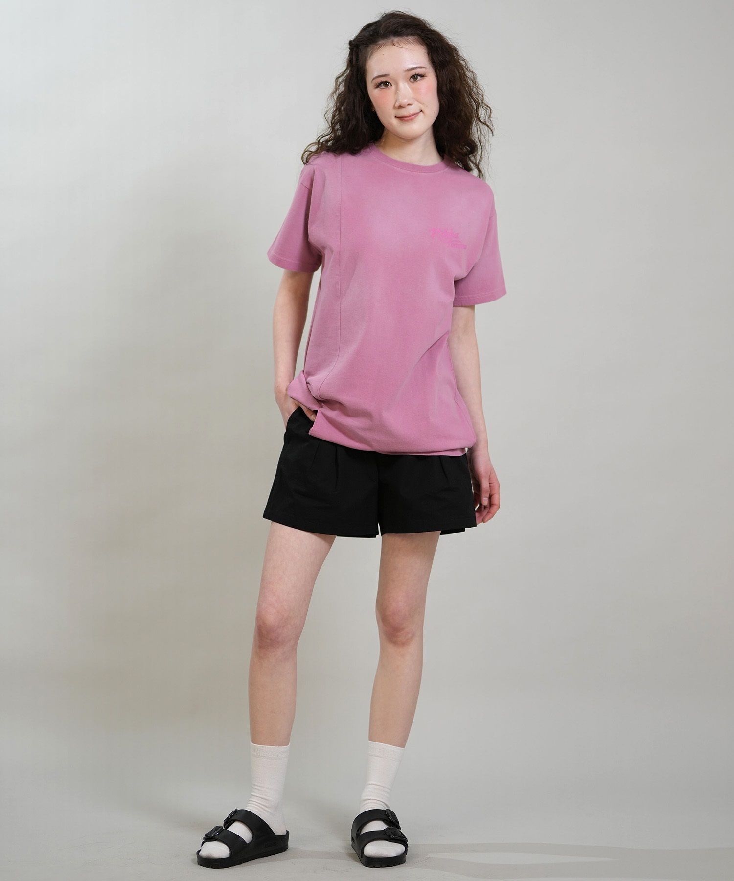 RIKKA FEMME リッカファム 半袖 Tシャツ レディース ワンピース Tシャツワンピ バックプリント RF6S-2105(GRY-FREE)