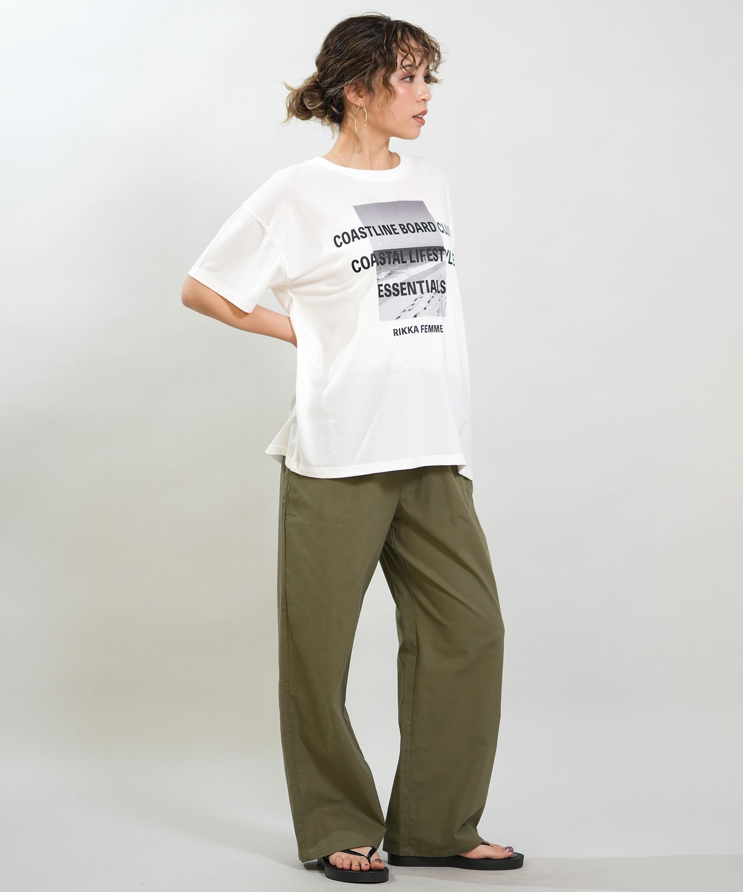 RIKKA FEMME リッカファム 半袖 Tシャツ レディース フォトT UVカット 接触冷感 RF6S-2107(WHT-FREE)