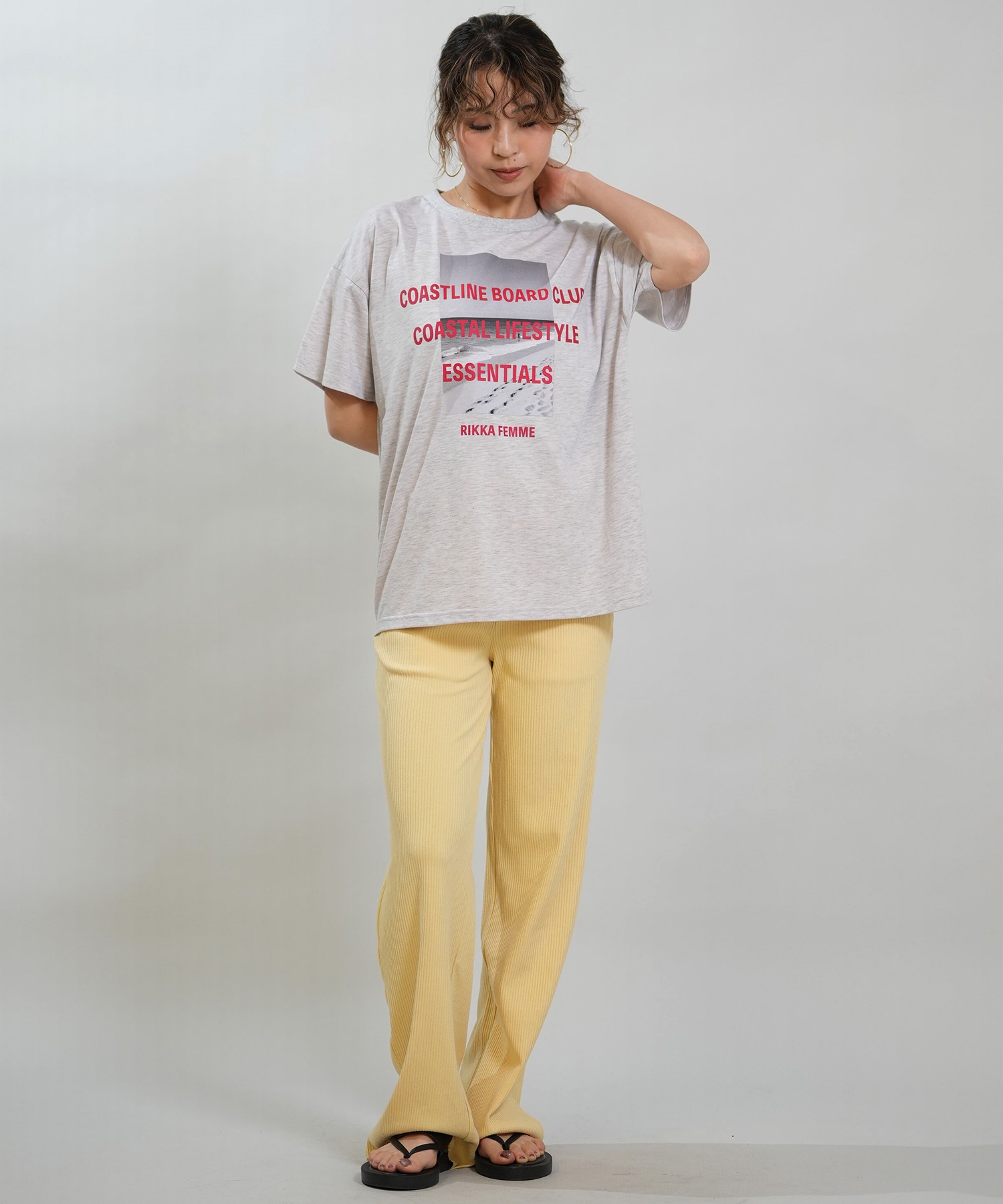 RIKKA FEMME リッカファム 半袖 Tシャツ レディース フォトT UVカット 接触冷感 RF6S-2107(WHT-FREE)