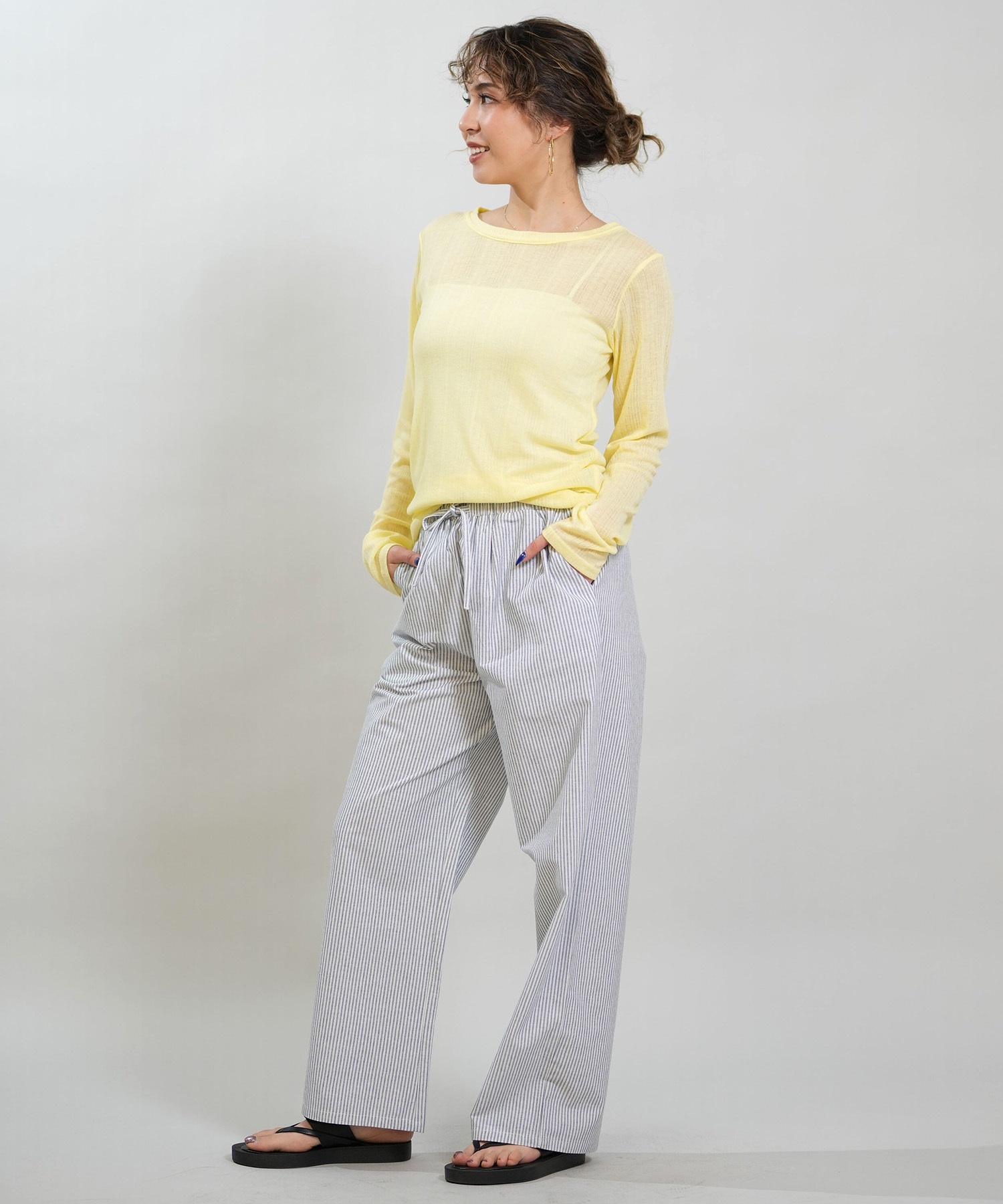 RIKKA FEMME リッカファム 長袖 Tシャツ ロンT レディース シアートップス RF6S-2201(WHT-FREE)