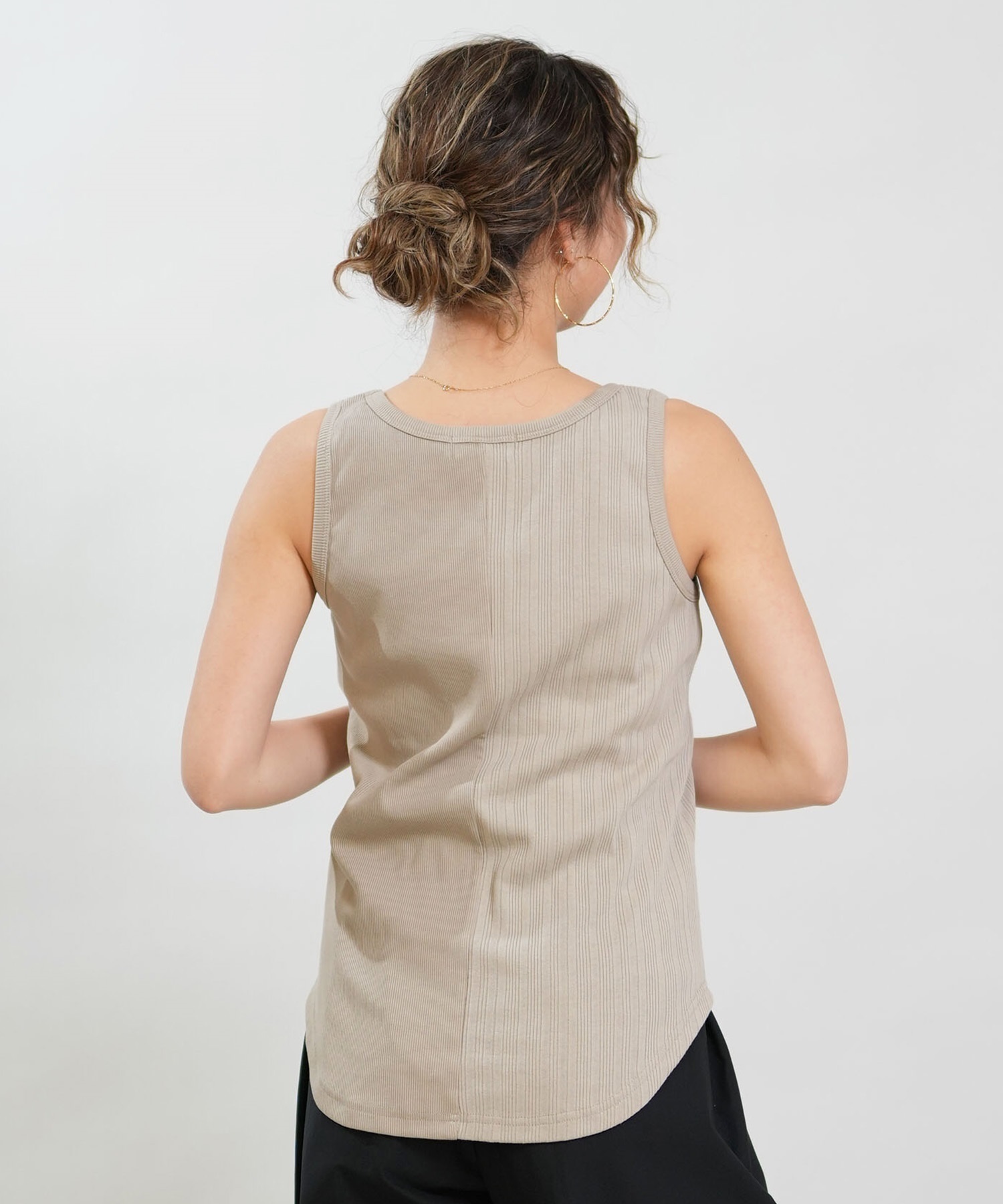 RIKKA FEMME リッカファム タンクトップ レディース リブ 切り替え RF6S-2302(BEG-FREE)