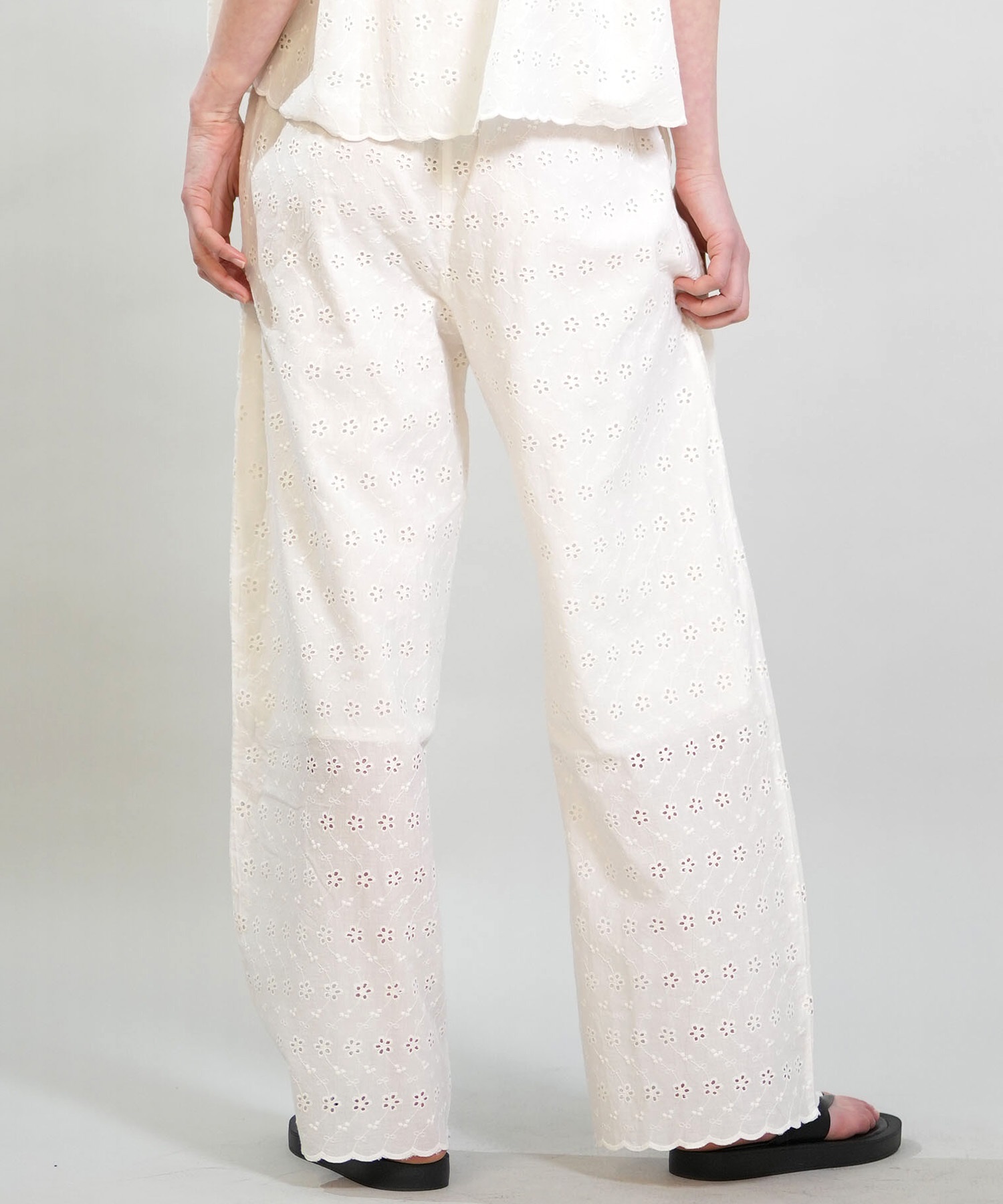 RIKKA FEMME リッカファム ロングパンツ レディース レース刺繍 セットアップ対応 RF6S-3101(WHT-FREE)
