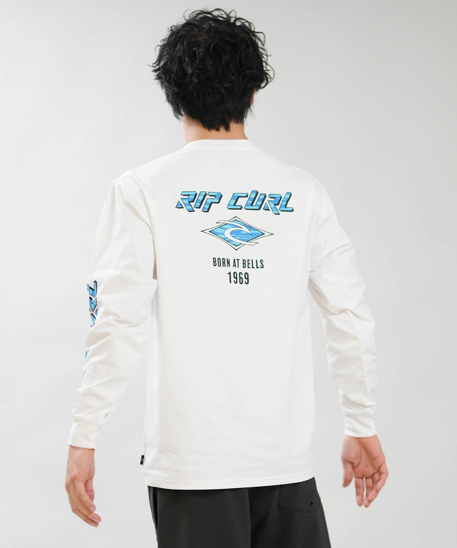 RIP CURL リップカール 長袖 Tシャツ メンズ ラッシュガード BORN AT BELLS LS RASH RCM6S-4301(BLK-M)