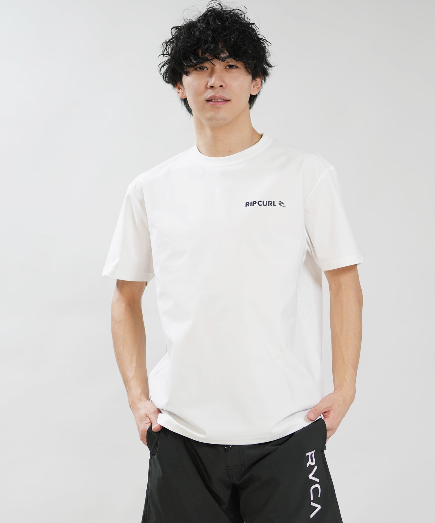RIP CURL リップカール 水着 ラッシュガード 半袖 Tシャツ メンズ BLADE LOGO RASH RCM6S-4302(BKP-M)