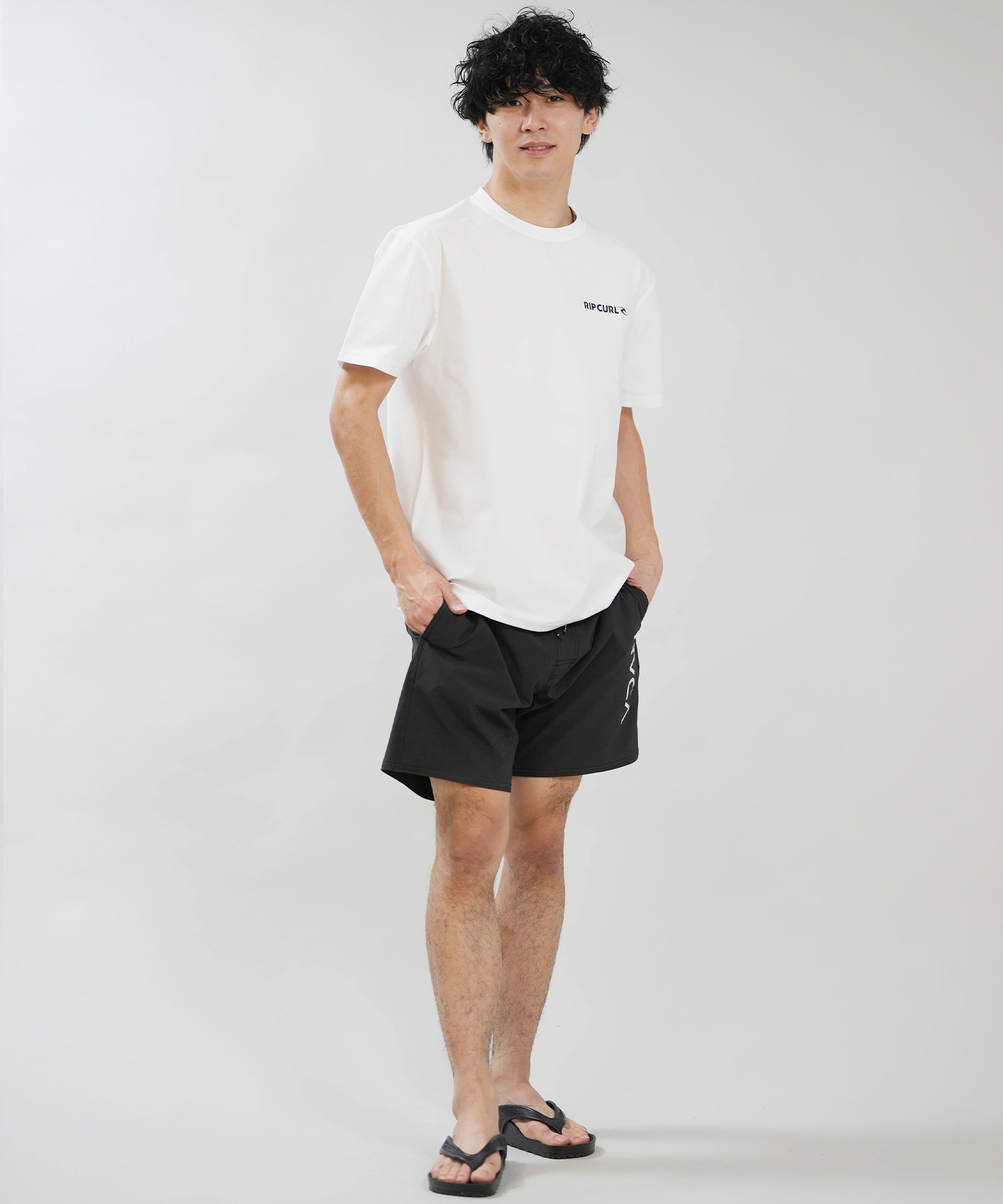 RIP CURL リップカール 水着 ラッシュガード 半袖 Tシャツ メンズ BLADE LOGO RASH RCM6S-4302(BKP-M)