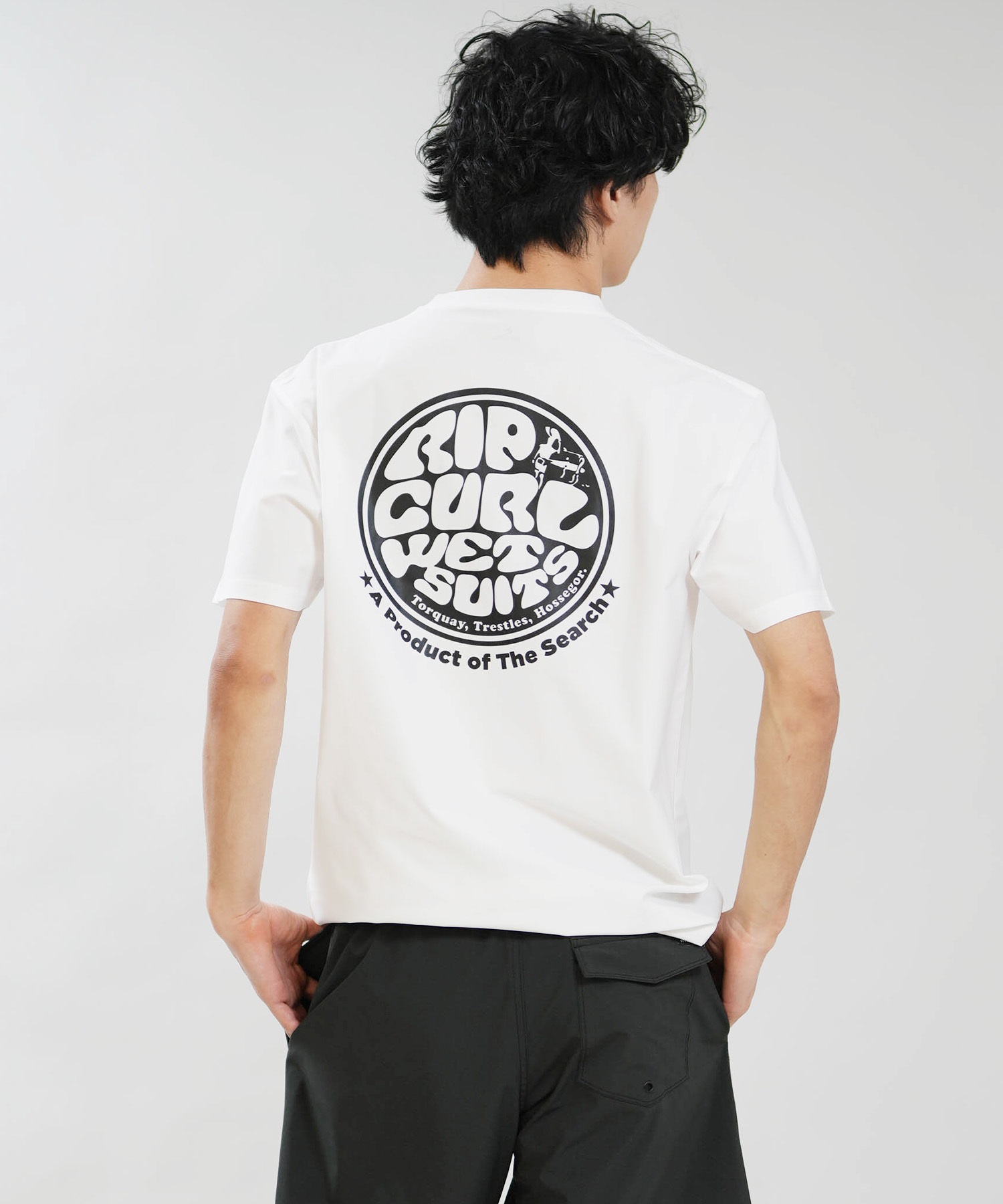 RIP CURL リップカール 水着 ラッシュガード 半袖 Tシャツ メンズ WETTI PASSAGE ICON RASH RCM6S-4304(BLK-M)