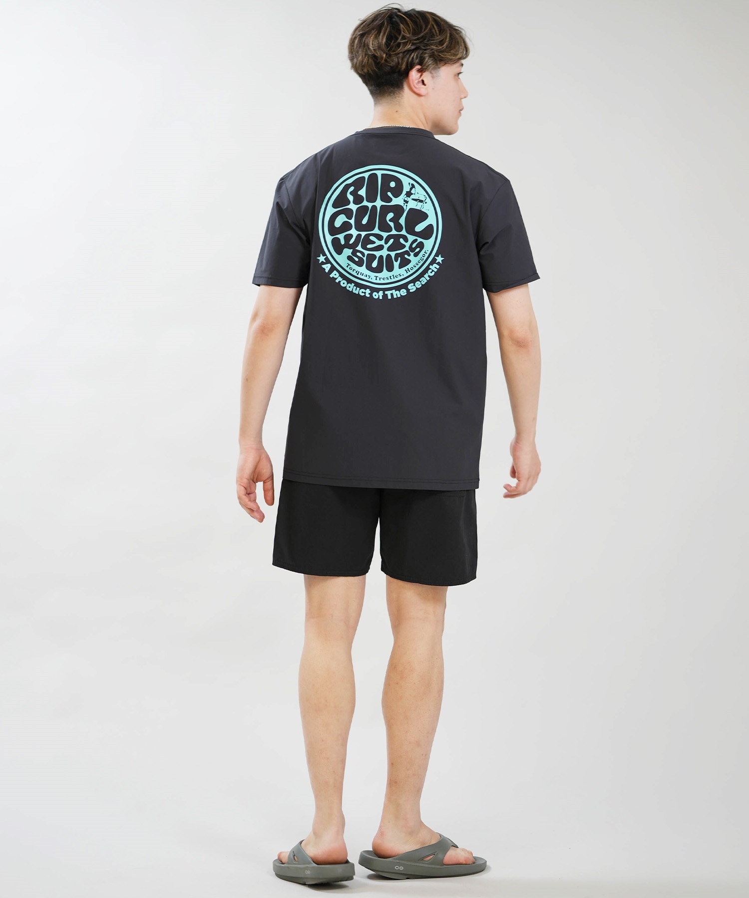 RIP CURL リップカール 水着 ラッシュガード 半袖 Tシャツ メンズ WETTI PASSAGE ICON RASH RCM6S-4304(BLK-M)