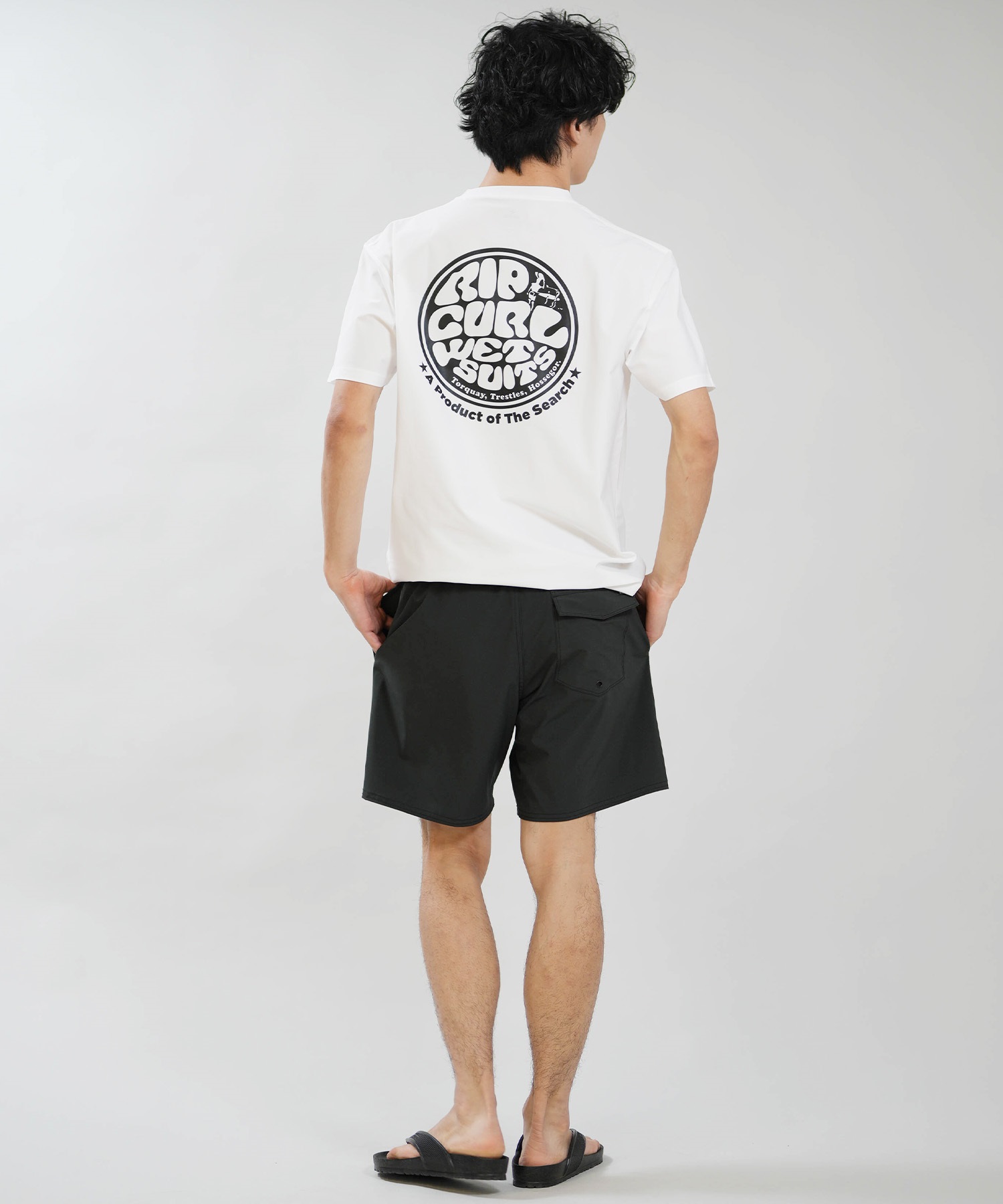 RIP CURL リップカール 水着 ラッシュガード 半袖 Tシャツ メンズ WETTI PASSAGE ICON RASH RCM6S-4304(BLK-M)