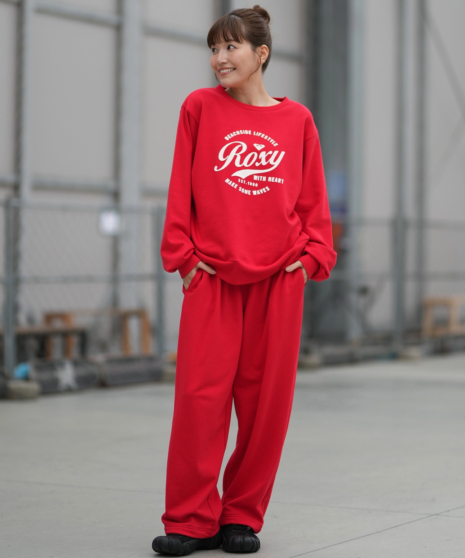 ROXY ロキシー ロングパンツ レディース スウェットパンツ ドローコード付き 裏毛 セットアップ対応 RPT261067(NAT-S)
