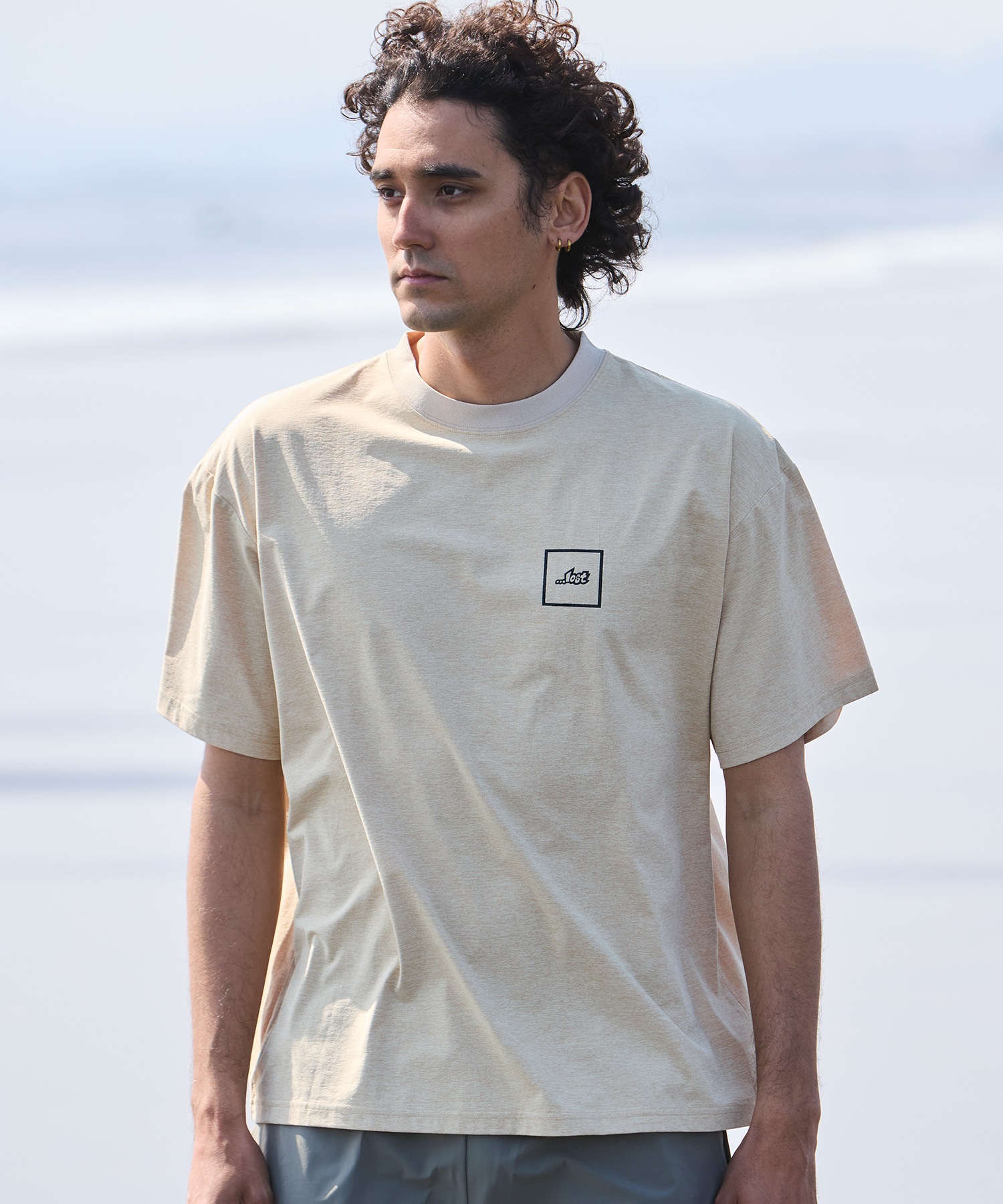 LOST ロスト 水着 ラッシュガード メンズ 半袖 Tシャツ UVカット 速乾 ストレッチ 水陸両用 LM6S-4304(WHT-M)