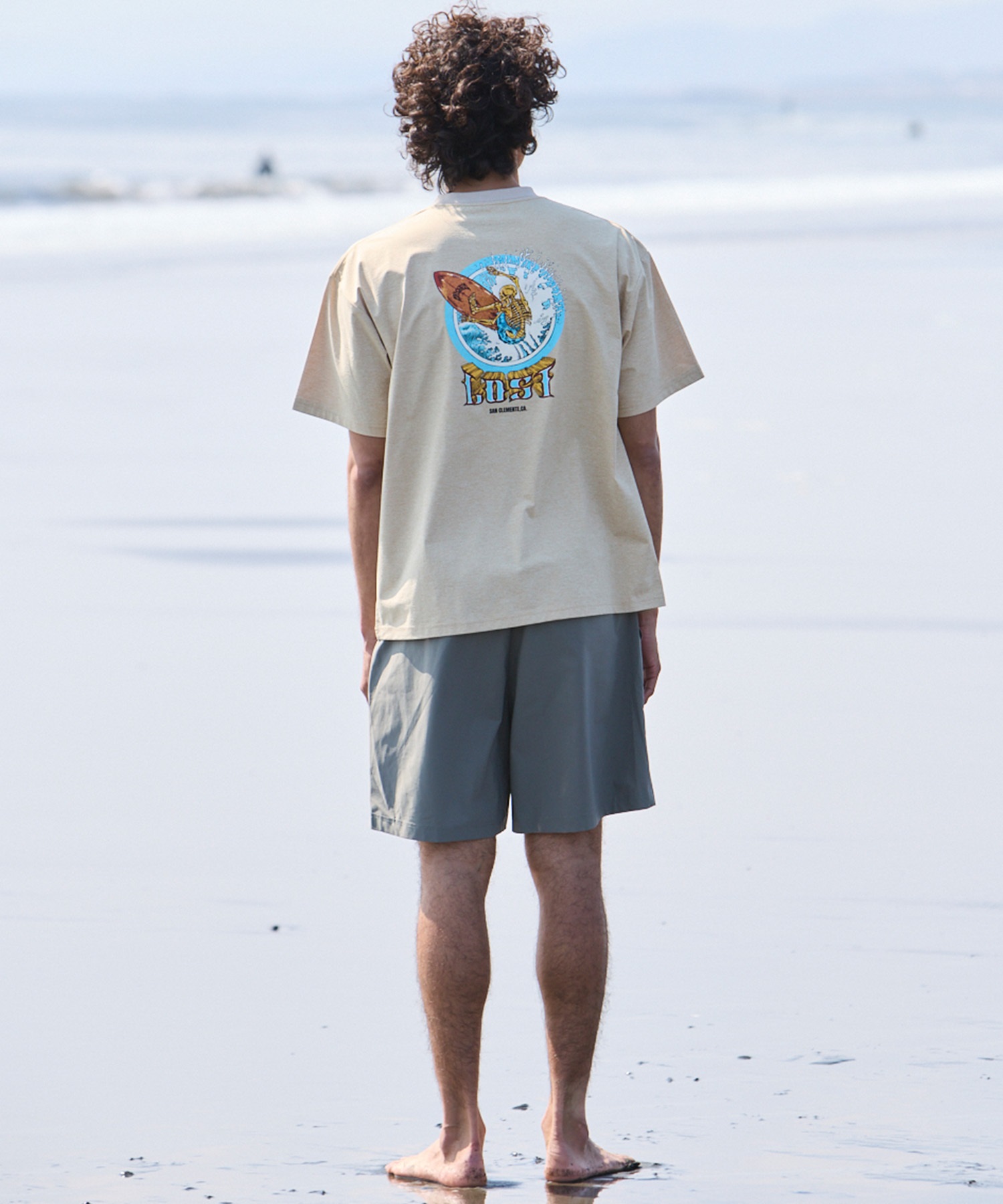 LOST ロスト 水着 ラッシュガード メンズ 半袖 Tシャツ UVカット 速乾 ストレッチ 水陸両用 LM6S-4305(WHT-M)