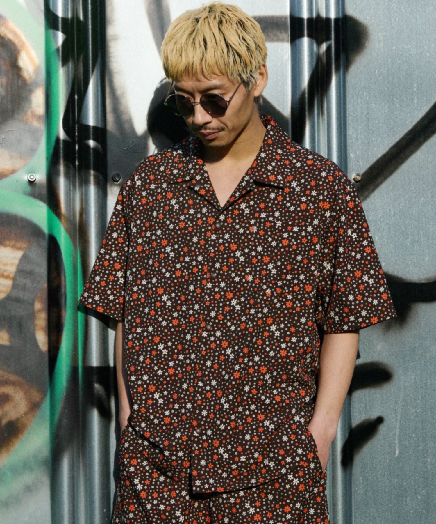 DEAR LAUREL ディアローレル 半袖 シャツ メンズ 水陸両用 VACATION SHIRT DL26S-2403(BLK-M)