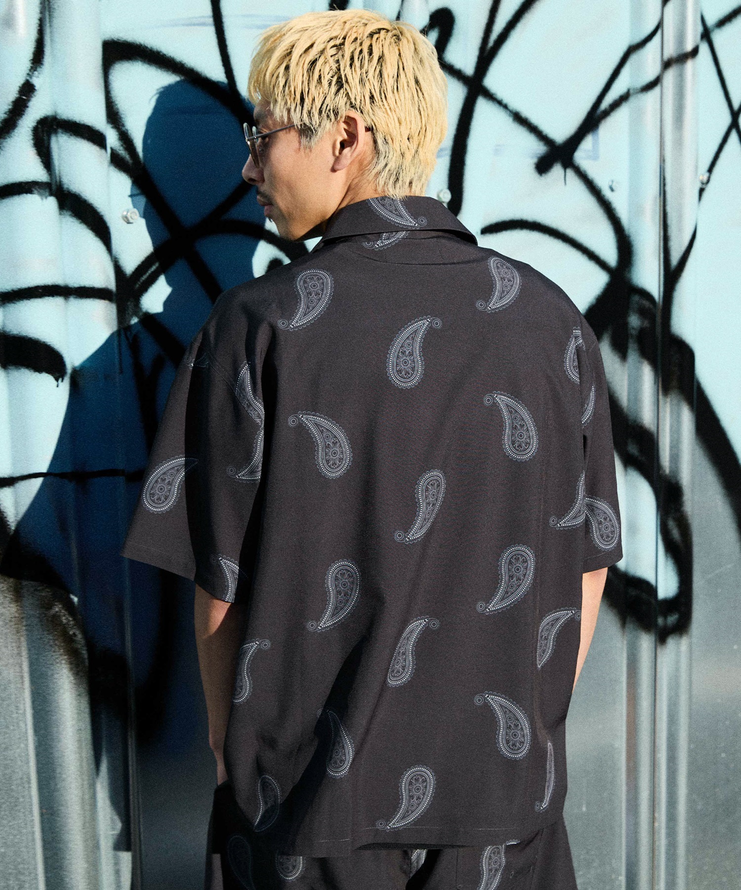 DEAR LAUREL ディアローレル 半袖 シャツ メンズ 水陸両用 VACATION SHIRT DL26S-2403(BLK-M)