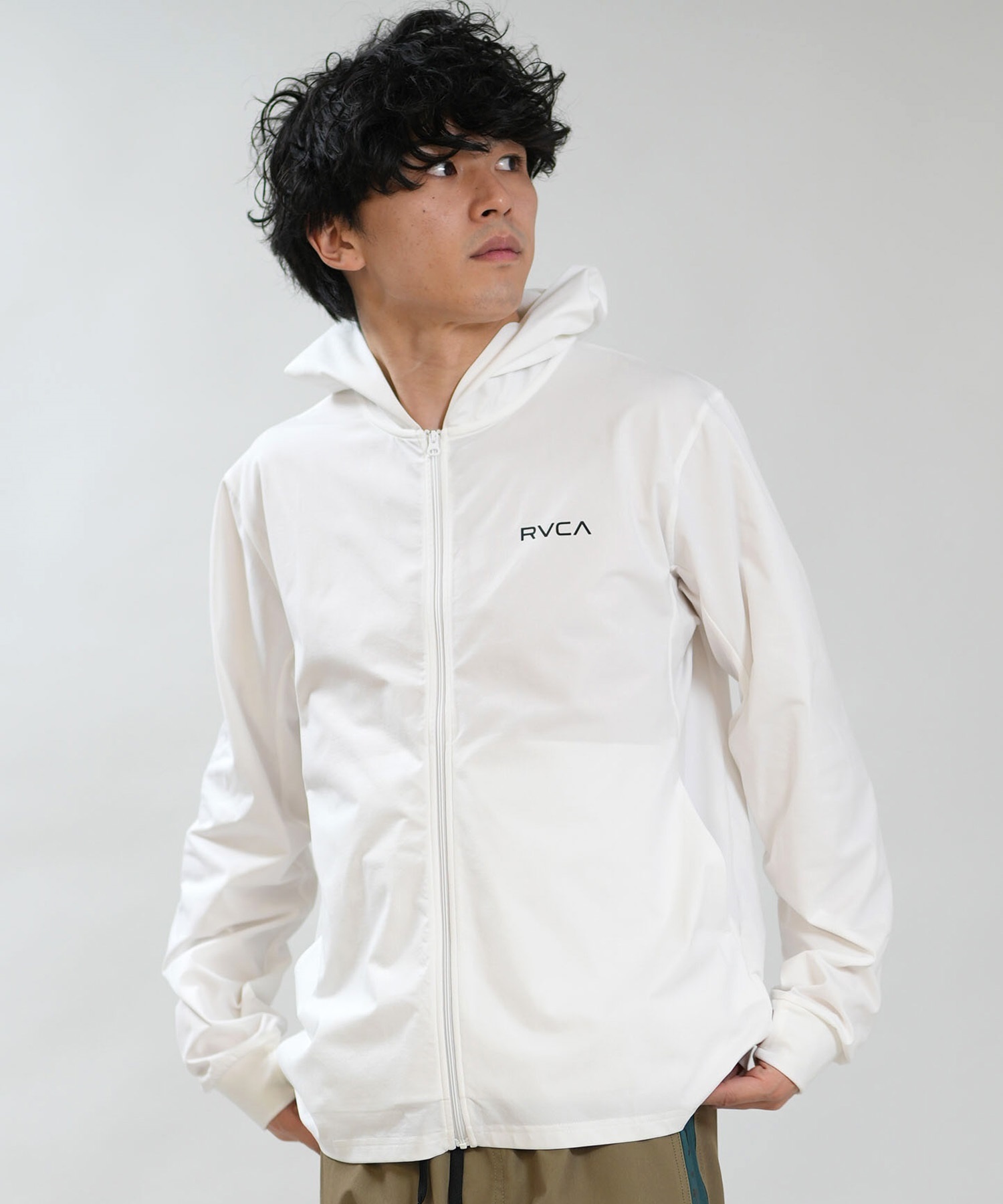 RVCA ルーカ 水着 ラッシュガード ジップアップ パーカー メンズ UVカット 吸水速乾 ストレッチ 耐塩素 水陸両用 BG041852