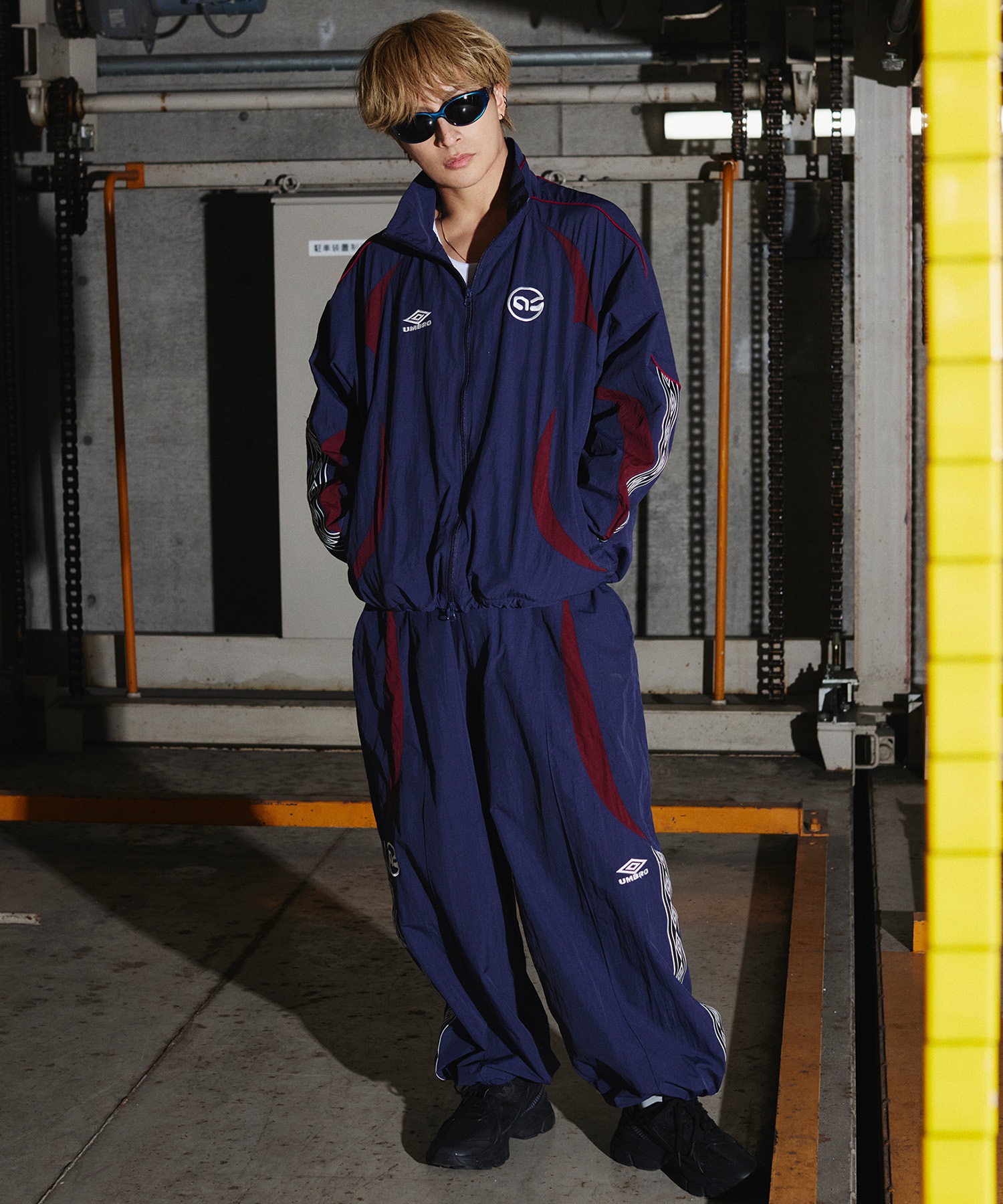 UMBRO アンブロ × ALAN SHIRAHAMA トラックパンツ UM26SSAL-PT01(BLACK-M)